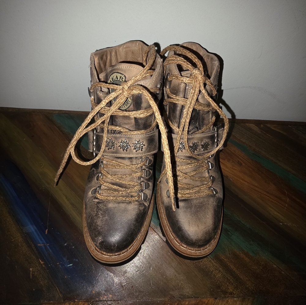 Edelweiss Unique Rare Vintage Leather Boots - Picture 3 of 10
